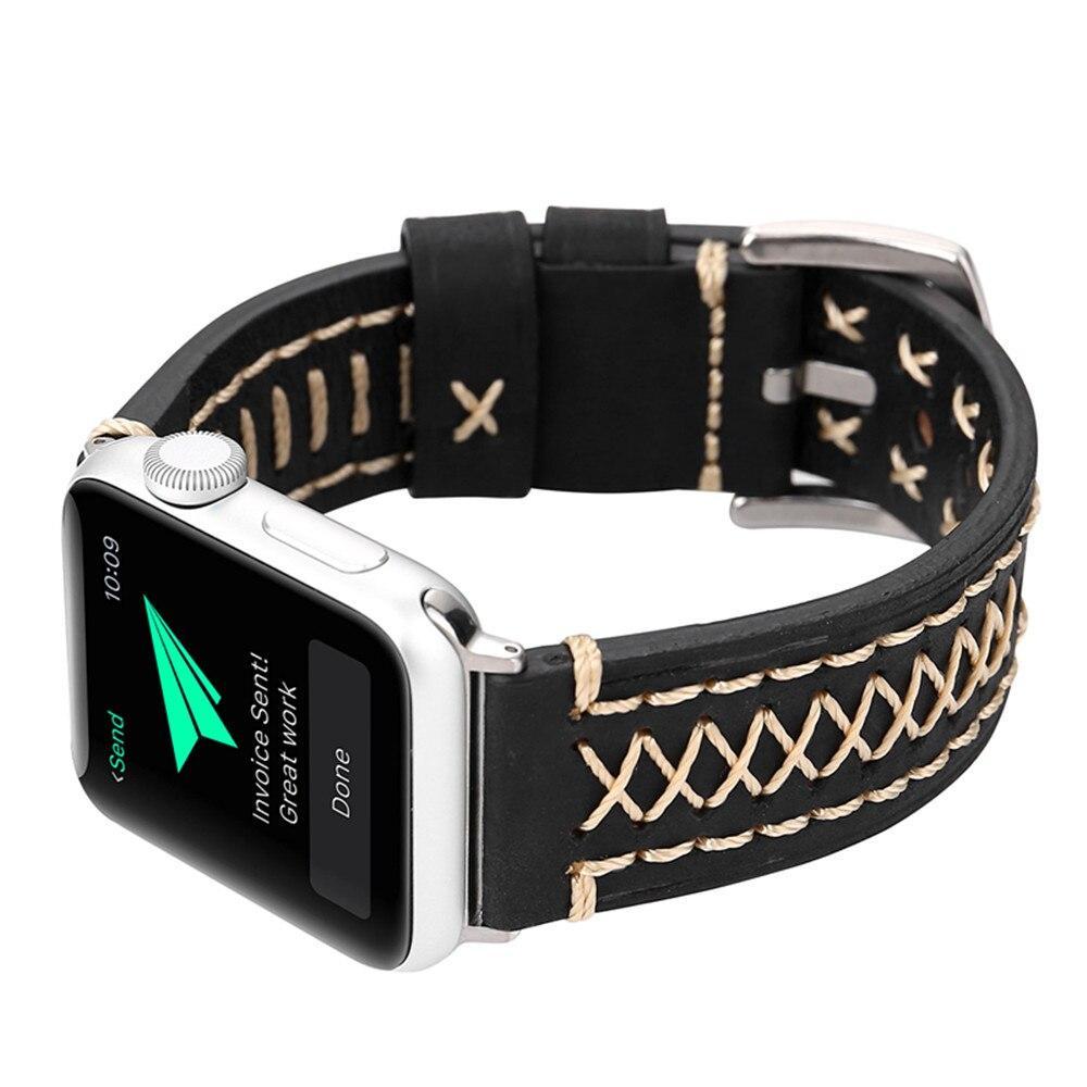Leather strap For Apple Watch band 44mm 40mm iwatch i watch series 4 wrist bands bracelet handmade watch belt correa