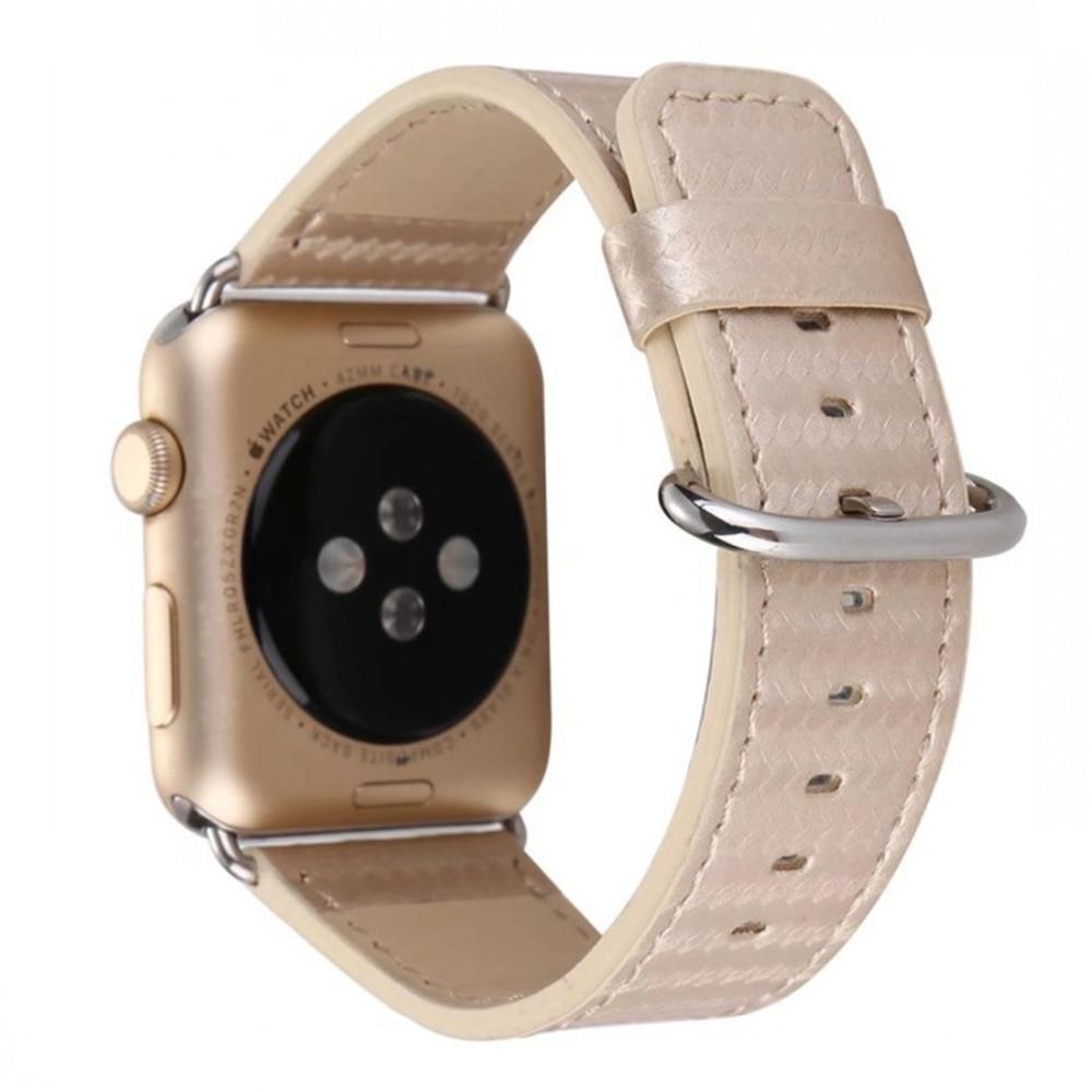 For Apple watch band 42mm 38mm leather strap iwtch series 3 2 1 carbon fiber wrist bands bracelet watchband belt