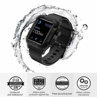 Luminous Sport case+Strap For Apple Watch band apple watch 4 3 5 44mm/40mm/42mm waterproof Iwatch band Bracelet case  cover