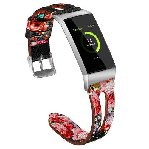 LXsmart New Fashion Leather strap For Fitbit Charge 3 band sport Smart Watch replacement Bracelet Belt wristband watch band