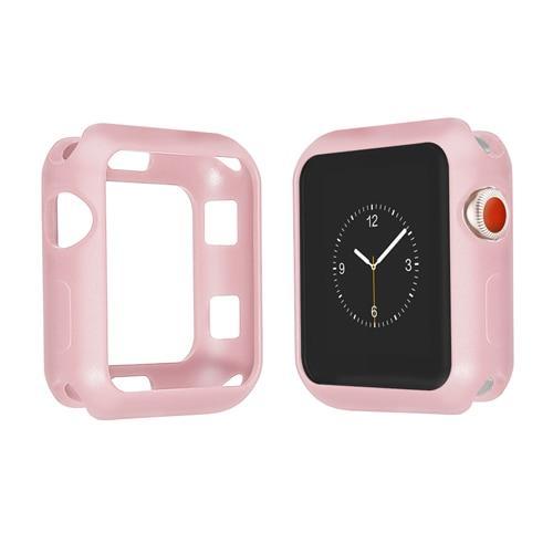Silicone Cover Case For Apple Watch band apple watch 5 4 3 44mm 40mm iWatch case 42mm/38mm Soft protective Frame Full Protection