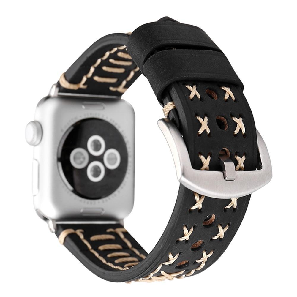 Leather strap For Apple Watch band 44mm 40mm iwatch i watch series 4 wrist bands bracelet handmade watch belt correa