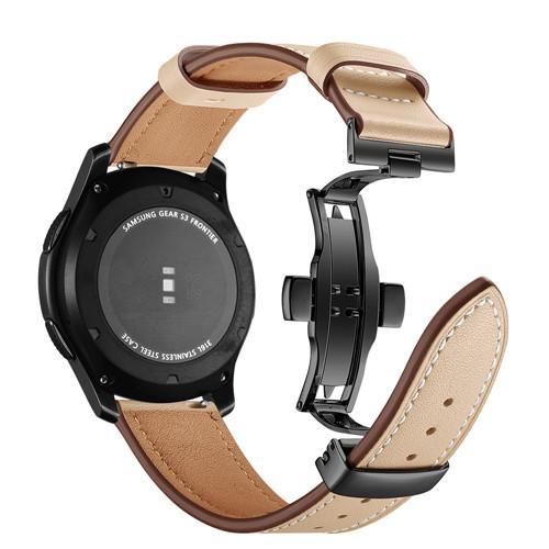 Leather Galaxy watch 46mm strap For Samsung Gear S3 Frontier 22mm watch band butterfly amazfit gtr 47mm huawei watch gt strap