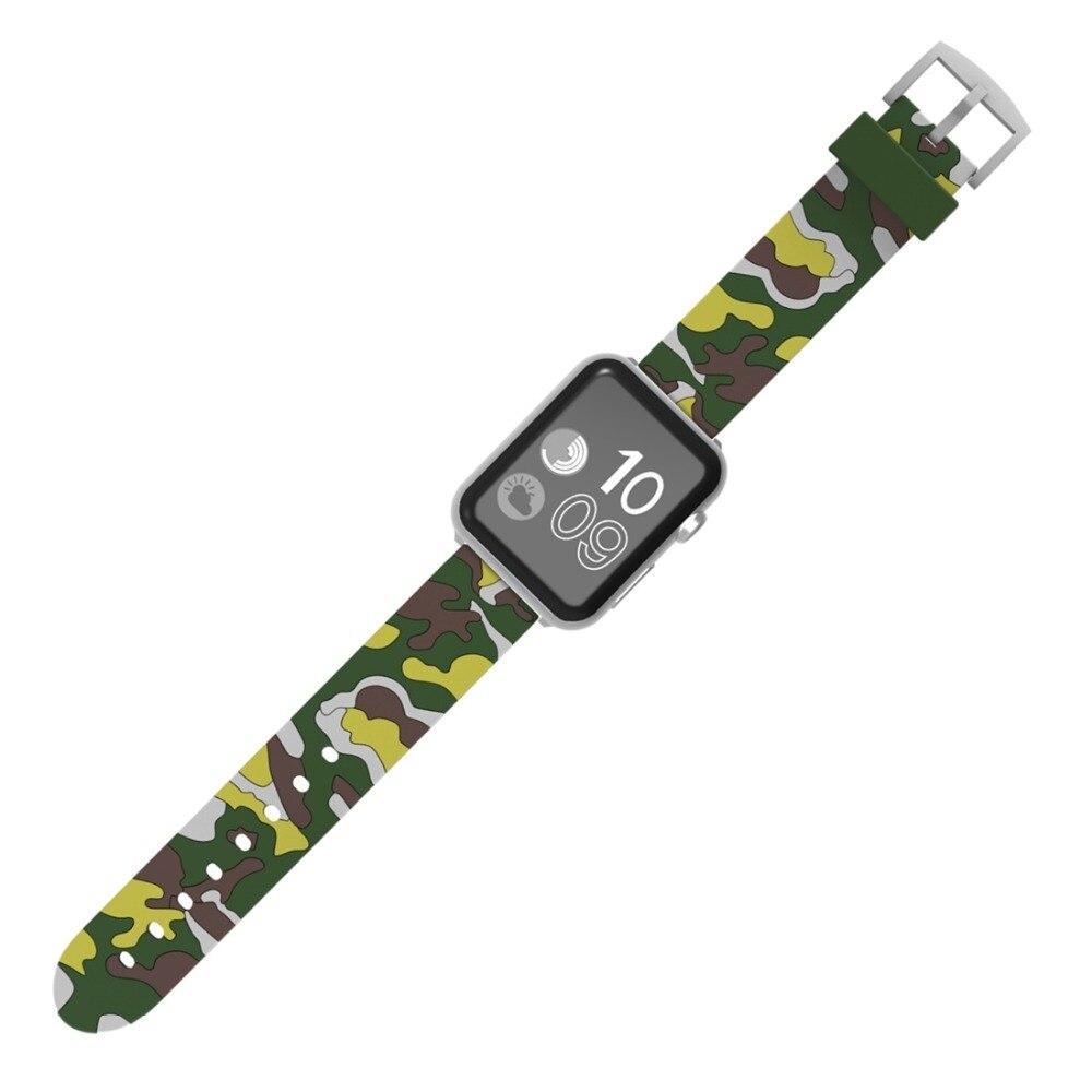 Sport silicone strap For Apple watch band 42mm 38mm Iwatch series 3 2 1 Camouflage wrist bands bracelet watchband belt