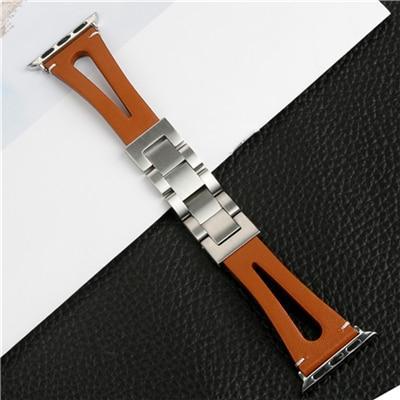 Sport Leather strap For Apple Watch band iwatch series 4 3 2 1 44mm(42mm)/40mm(38m) stainless steel clasp wrist bracelet