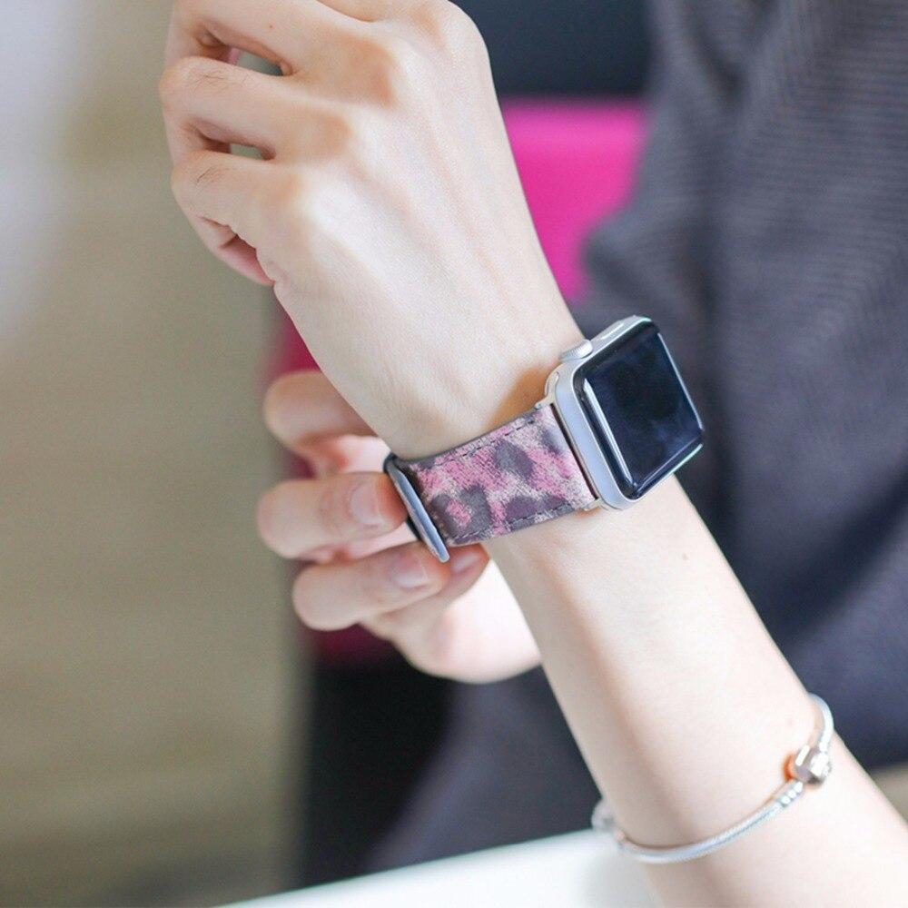 Leather strap For Apple Watch band 42mm 38mm Leopard Iwatch series 3 2 1 wrist bands bracelet belt watchband straps