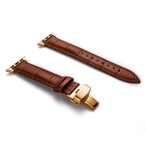 Leather strap For Apple watch band 4 44mm 40mm Butterfly buckle bands Iwatch series 3 2 1 42mm 38mm bracelet wrist belt