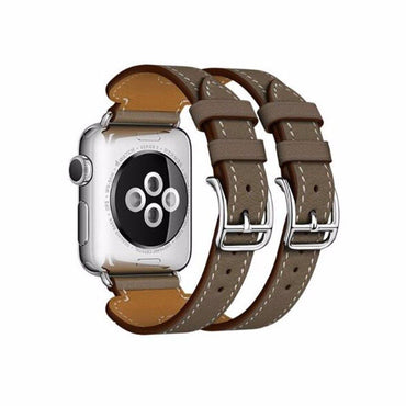Leather strap For apple Watch band apple watch 5 4 3 band 44mm/40mm iwatch 5 4 42mm/38mm double buckle correa bracelet watchband