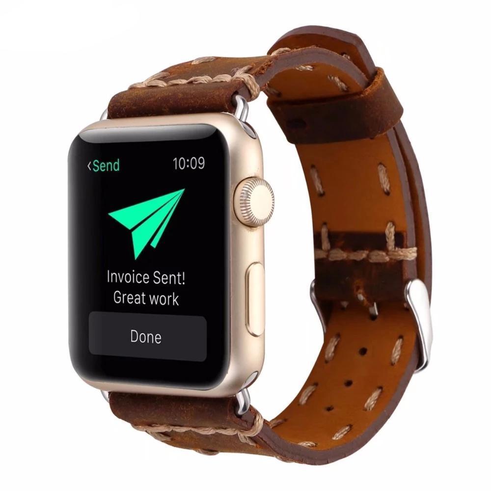weave Genuine Leather Watch Band Strap For Apple Watch Band 42 mm/38 wrist watch replacement band for iwatch 2 1