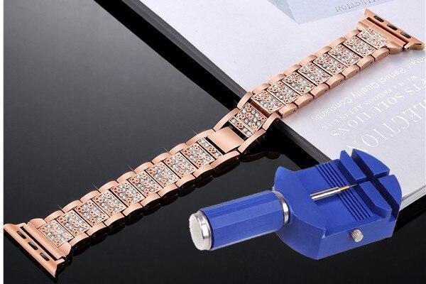 Diamond Strap For Apple Watch band 40mm/44mm correa iwatch band 42mm/38mm apple watch 5 4 3 2 1  stainless steel bracelet belt