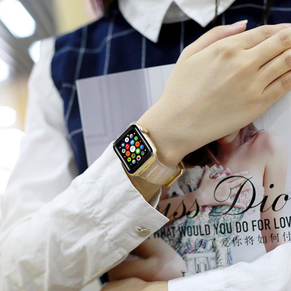 Glitter Strap for Apple Watch Band pulseira Apple Watch 5 4 3 correa 40mm 44mm iwatch band 38mm 42mm Silicone Bracelet watchband