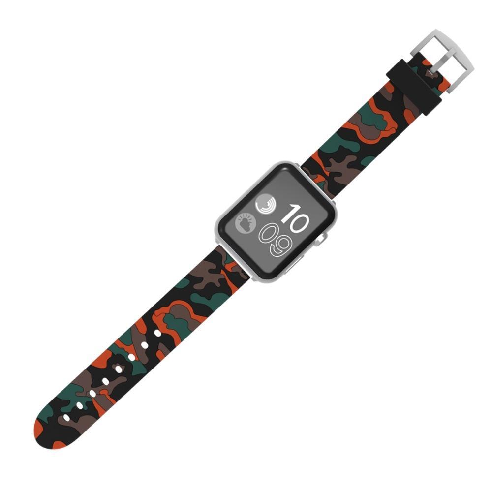 Sport silicone strap For Apple watch band 42mm 38mm Iwatch series 3 2 1 Camouflage wrist bands bracelet watchband belt