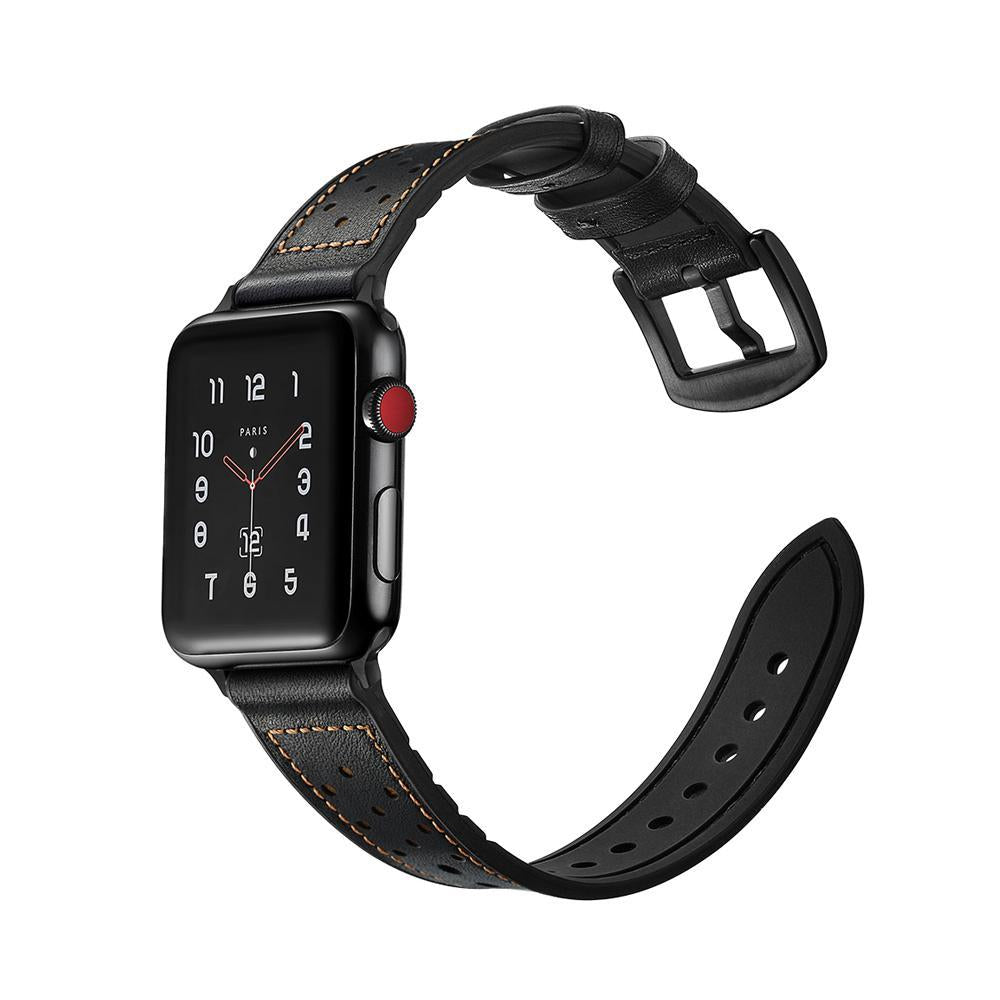 Genuine Leather strap For Apple watch 4 band 44mm/40mm silicone Iwatch series 4/3/2/1 42mm wrist bracelet belt watchband