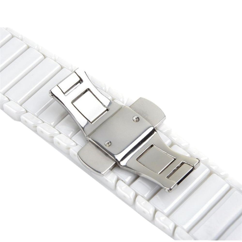 Ceramic For Apple Watch Band 42mm/38mm iwatch i watch strap series 5 4 3 2 1 Butterfly Loop wrist bands Link Bracelet belt