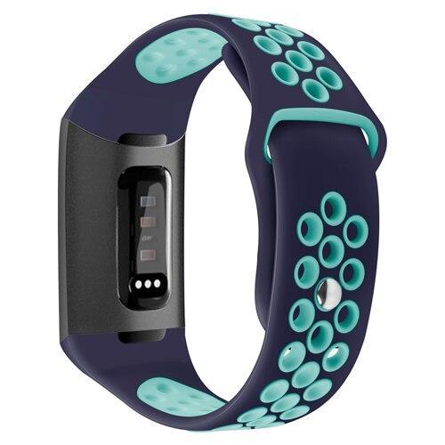 Sport silicone strap For Fitbit charge3 bracelet replacement watch band two-color nike silicone band Breathable comfort