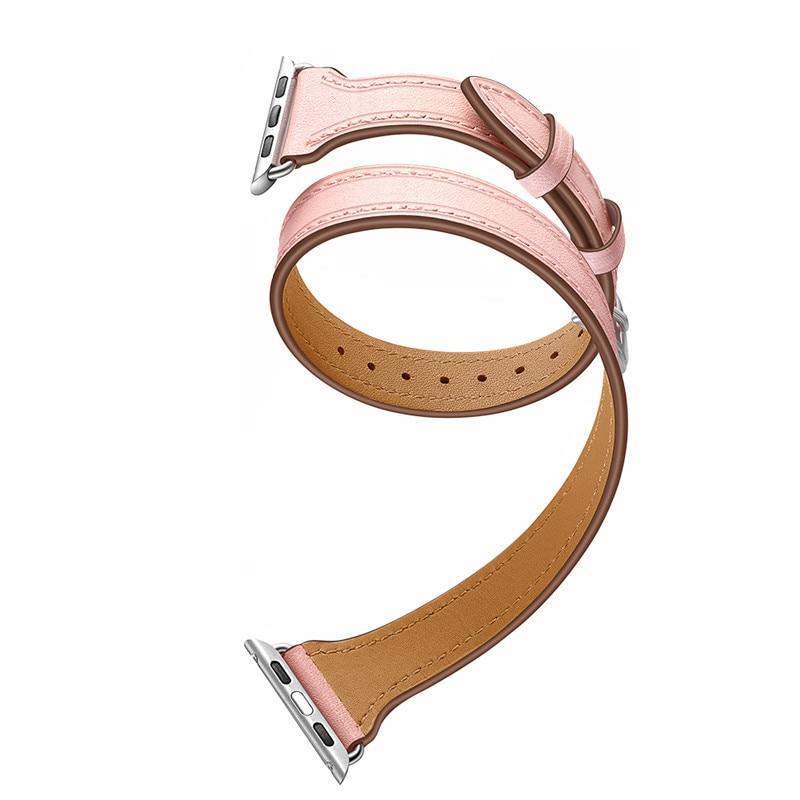 Genuine Leather Strap For Apple Watch 4 Band 42mm 44mm Iwatch band 38mm 40mm Double Tour Wrist Bracelet belt series 2 1