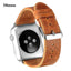 genuine leather strap For Apple Watch band apple watch 5 4 3 44mm/40mm 42mm 38mm crazy horse classic metal clasp watchband belt