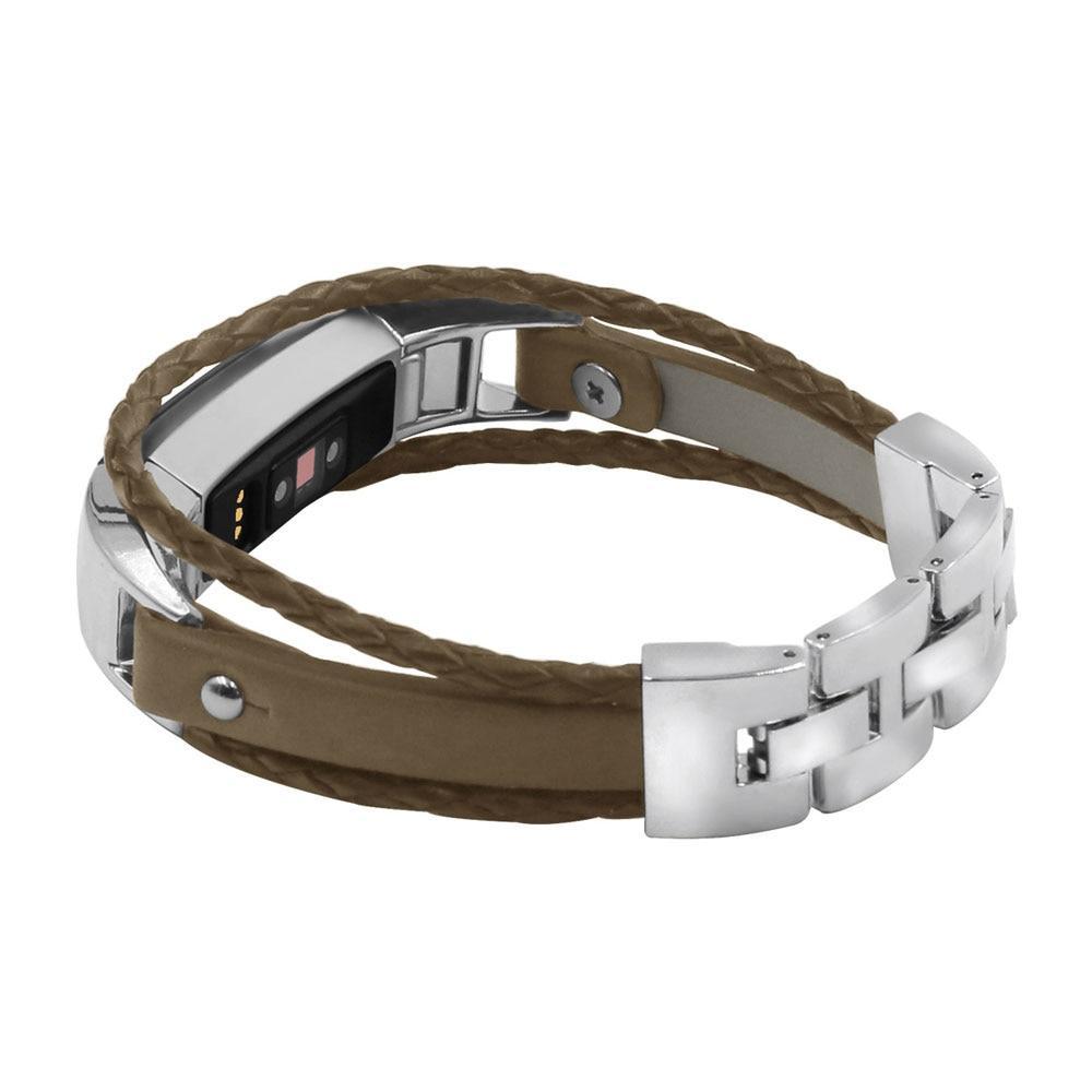 Suitable for Fitbit Alta HR Watch band smart bracelet replacement wristband suede leather woven double loop leather strap