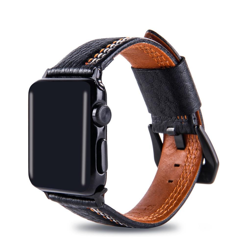 Genuine Leather strap For Apple Watch band 42mm 38mm 44 mm 40mm apple watch 4 3 2 1 iwatch band Suture Style watchband Bracelet