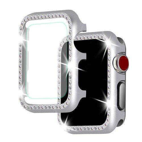 Diamond case +glass For Apple watch 4  3 apple watch band case 42mm/38mm iwatch band 44mm/40mm Crystal protective shell