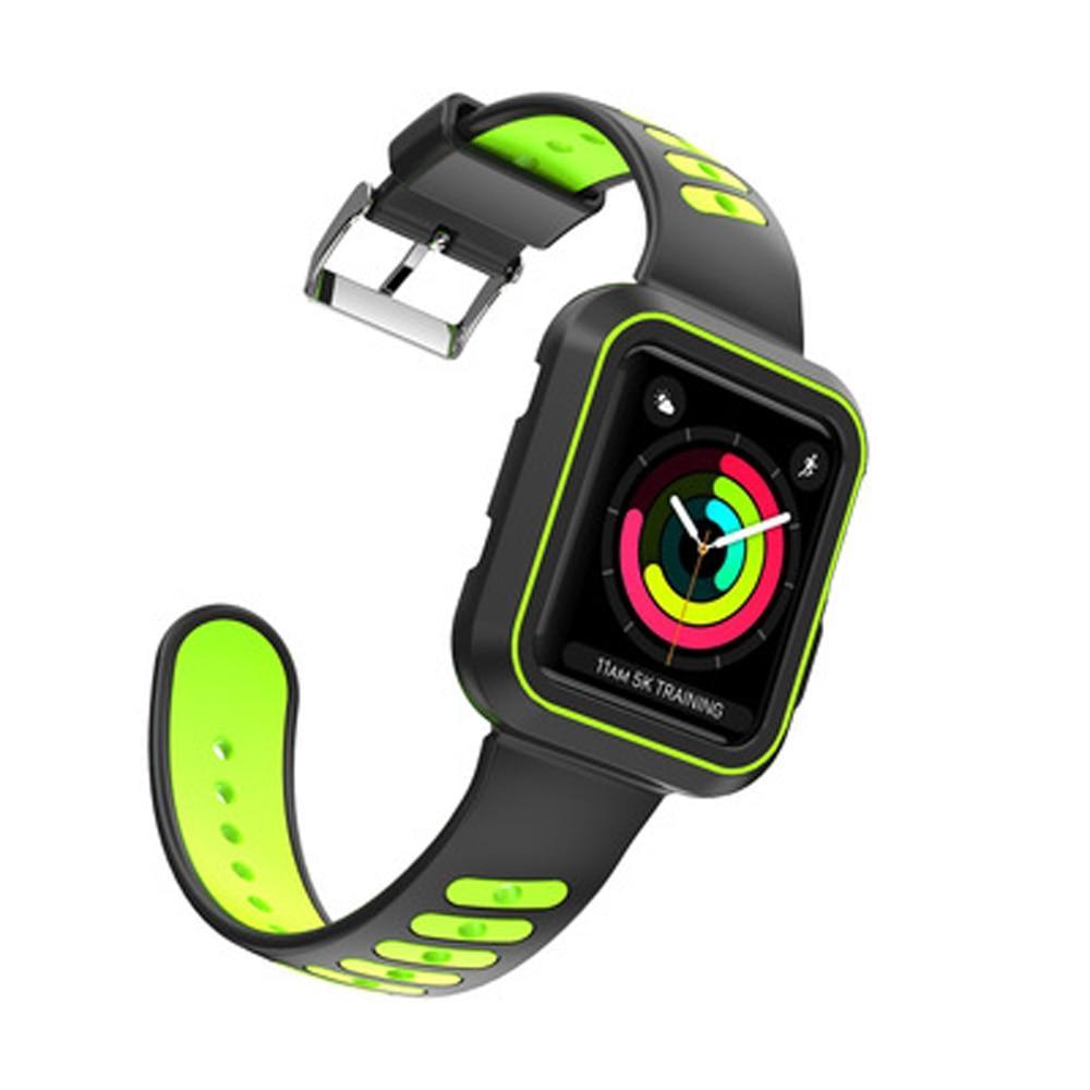 Silicone Sport Strap For Apple Watch band 42mm 38mm Pulseira case Iwatch series 3 2 1 wrist Bracelet TPU rubber cover