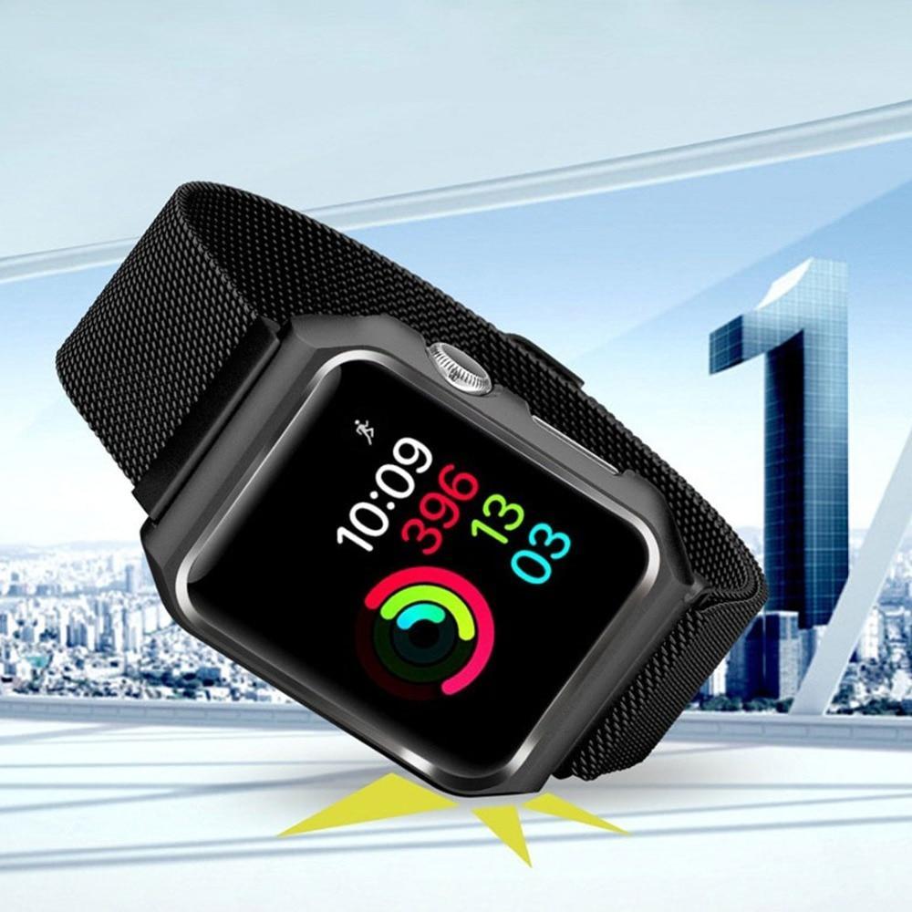 case+Milanese strap For Apple Watch band apple watch 4 3 5 44mm 40mm 3 iwatch 42mm/38mm correa Stainless Steel link Bracelet