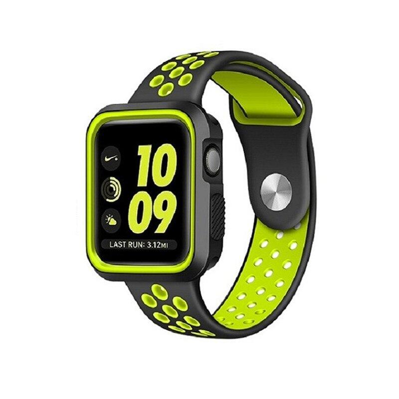 silicone strap+case For Apple watch band apple watch 5 4 3 band 44mm/40mm iwatch 5 4 3 42mm/38mm Bracelet watchband case cover