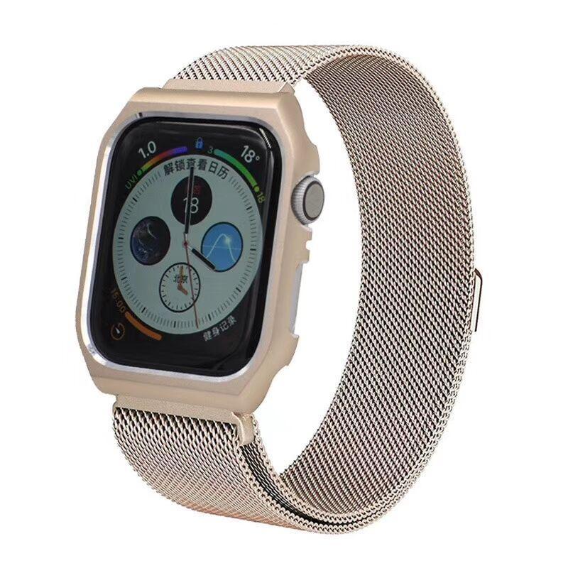 case+Milanese strap For Apple Watch band apple watch 4 3 5 44mm 40mm 3 iwatch 42mm/38mm correa Stainless Steel link Bracelet