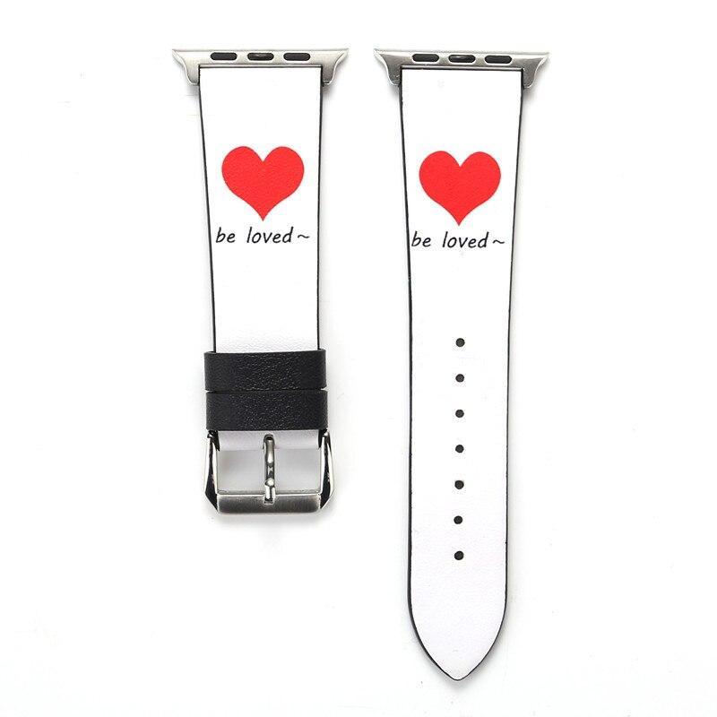 Genuine Leather strap For Apple watch band 42mm 38mm iwatch series 3 2 1 love Heart wrist bands belt corrrea Accessories