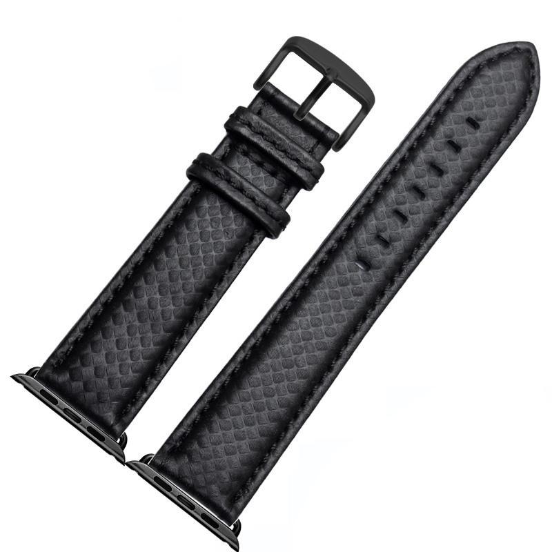 Luxury Strap for Apple watch band 44 mm 40mm iWatch band 42mm 38mm Carbon fiber+Leather watchband bracelet Apple watch 4 3 2 1