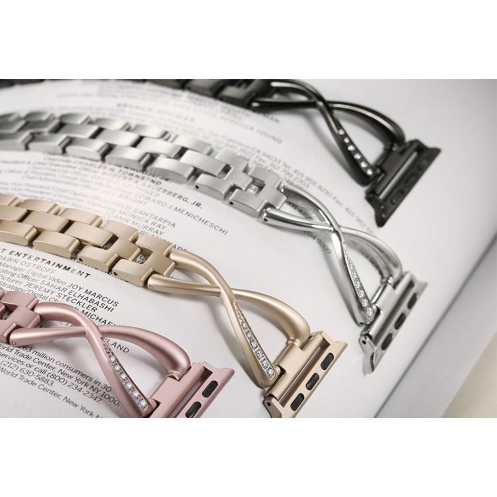 Strap For Apple Watch Band apple watch 5 4 3 band 44mm 40mm Diamond 316 Stainless Steel Iwatch 42mm/38mm Bracelet Watchband belt