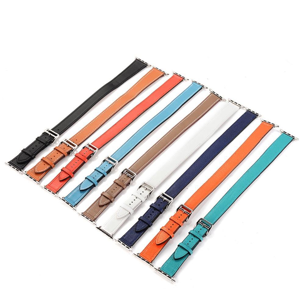 Genuine leather strap For Apple Watch 4 band 44mm/40mm correa iwatch serise 3/2/1 42mm/38mm Double tour wrist bracelet