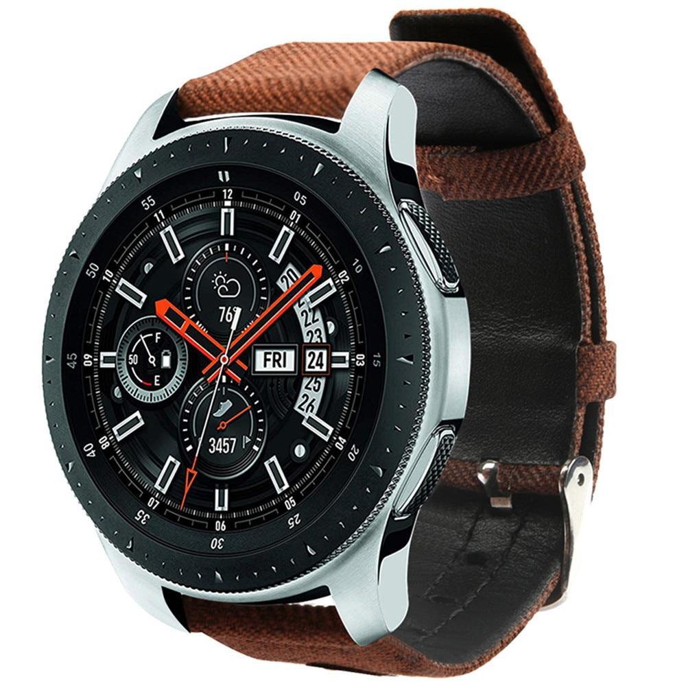 Nylon+Leather Gear s3 frontier Strap for Samsung Galaxy Watch 46mm huawei watch gt strap 22mm watch Band Canvas Belt