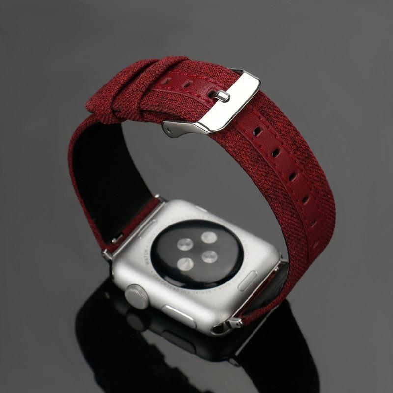 Canvas Leather strap For Apple watch band apple watch 5 4 3  44mm 40mm 42mm 38mm Iwatch series 5 4 3 correa bracelet watchband