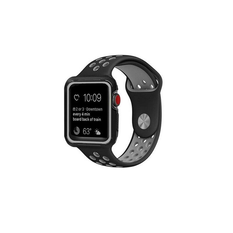 silicone Sport band & Case For Apple Watch 42mm 38mm strap iwatch nike 3/2/1 wristband Bracelet Protective cover belt