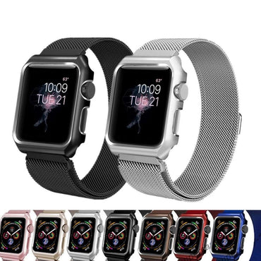 case+Milanese strap For Apple Watch band apple watch 4 3 5 44mm 40mm 3 iwatch 42mm/38mm correa Stainless Steel link Bracelet