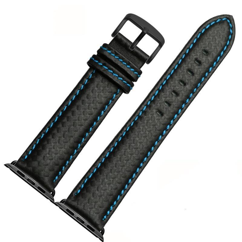 Luxury Strap for Apple watch band 44 mm 40mm iWatch band 42mm 38mm Carbon fiber+Leather watchband bracelet Apple watch 4 3 2 1