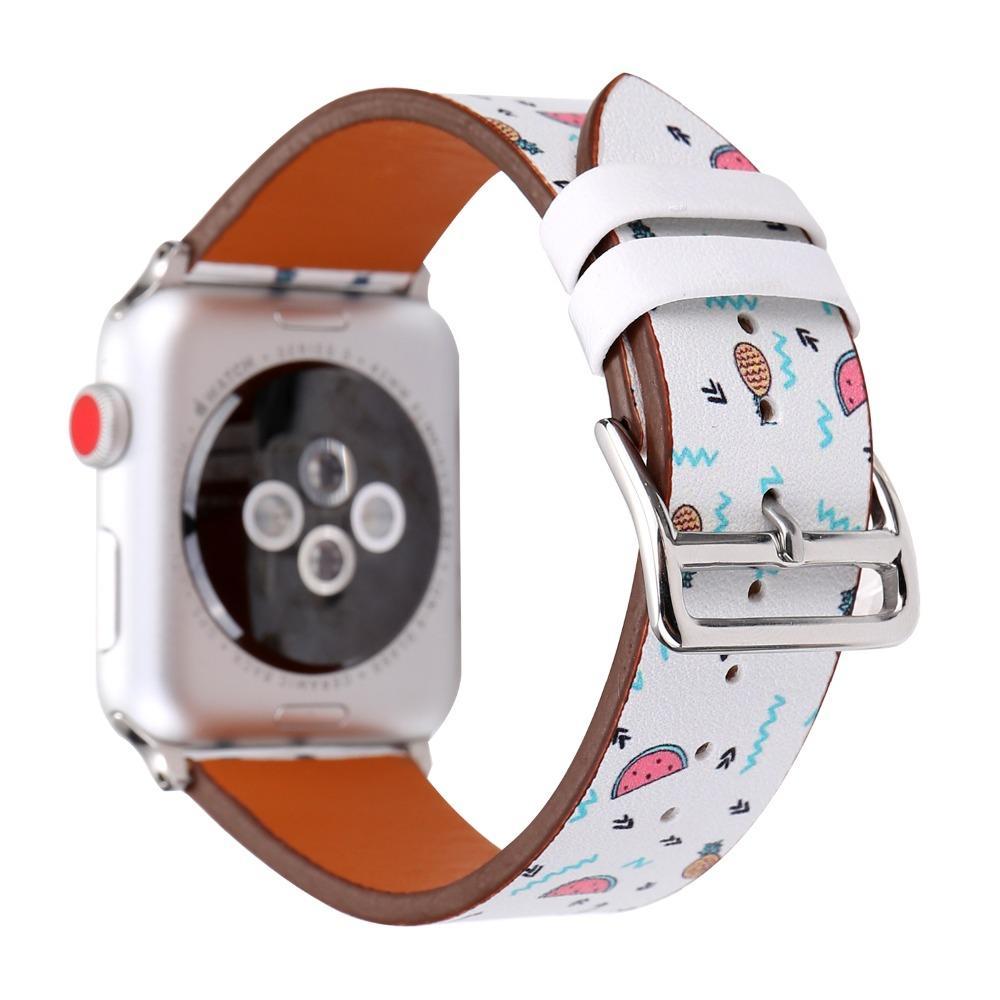 Leather Strap For Apple watch band 42mm 38mm iwatch series 3 2 1 Floral pattern Design Bracelet Wrist belt watchband