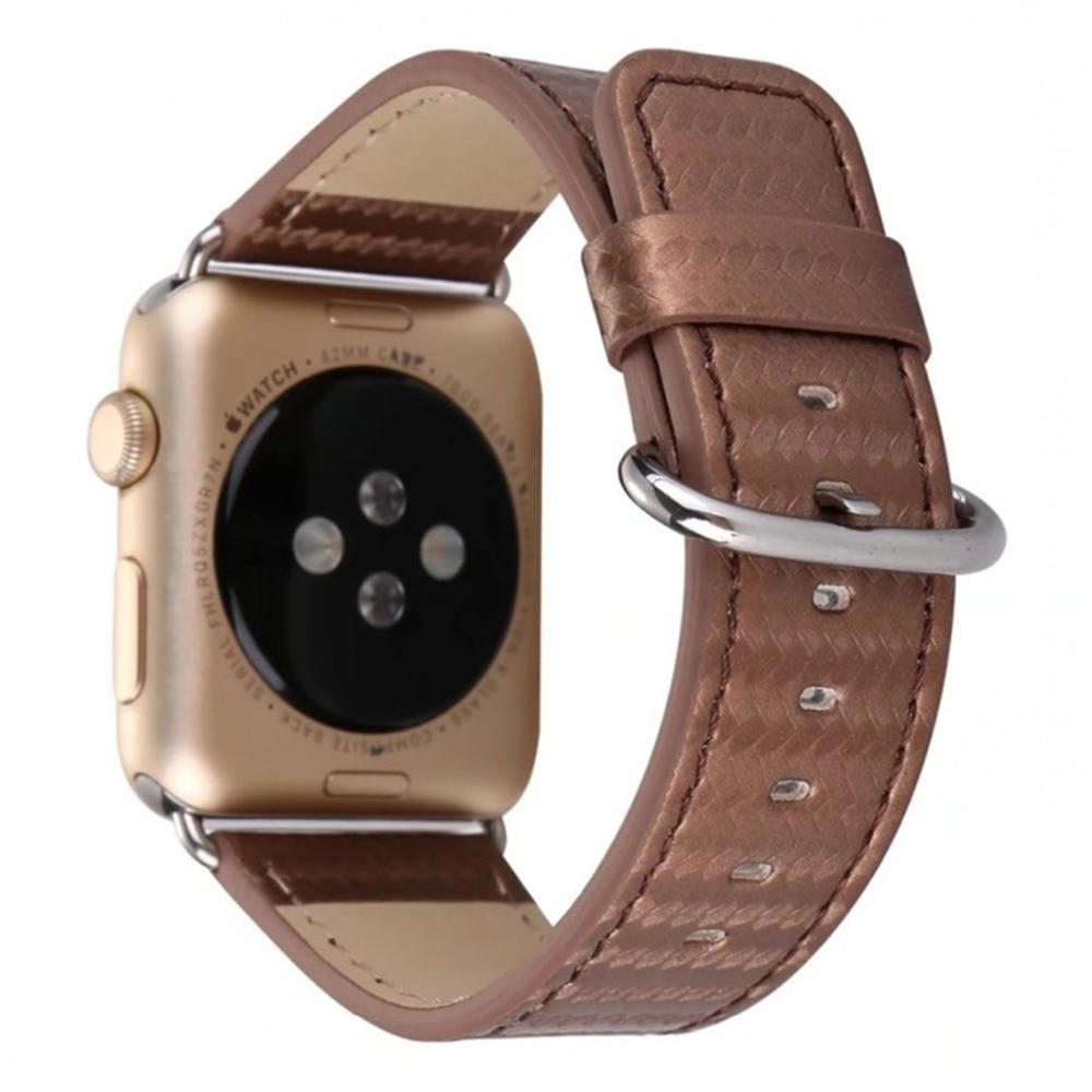 For Apple watch band 42mm 38mm leather strap iwtch series 3 2 1 carbon fiber wrist bands bracelet watchband belt