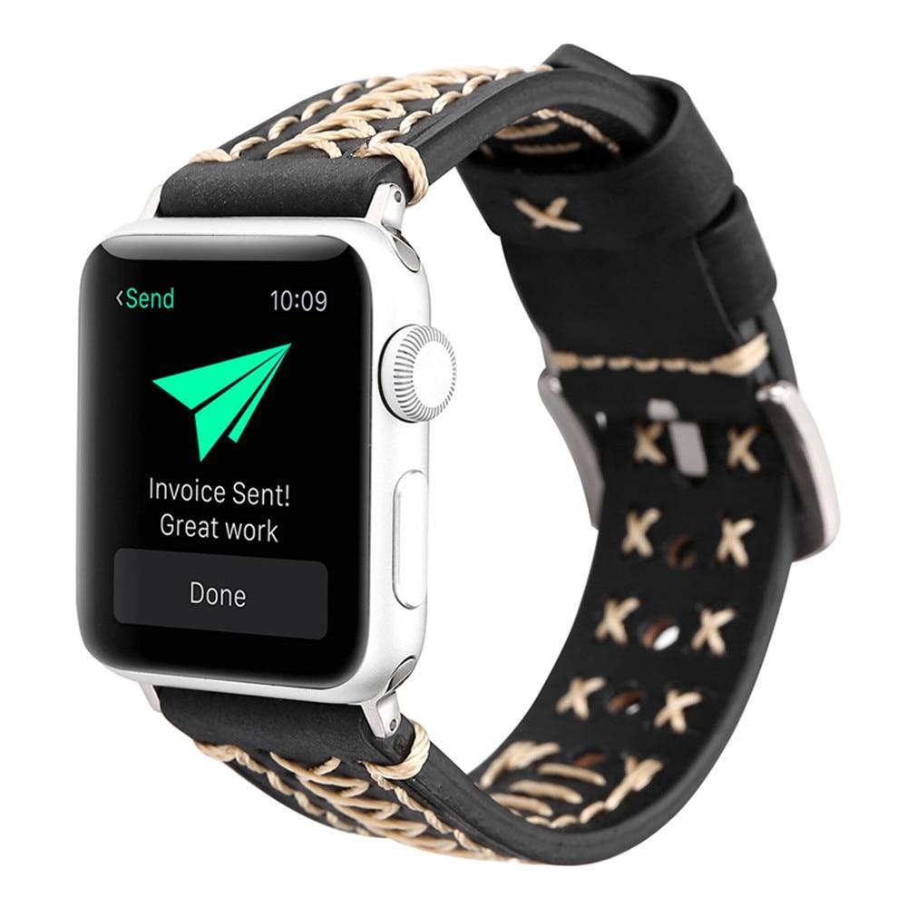 Leather strap For Apple Watch band 44mm 40mm iwatch i watch series 4 wrist bands bracelet handmade watch belt correa