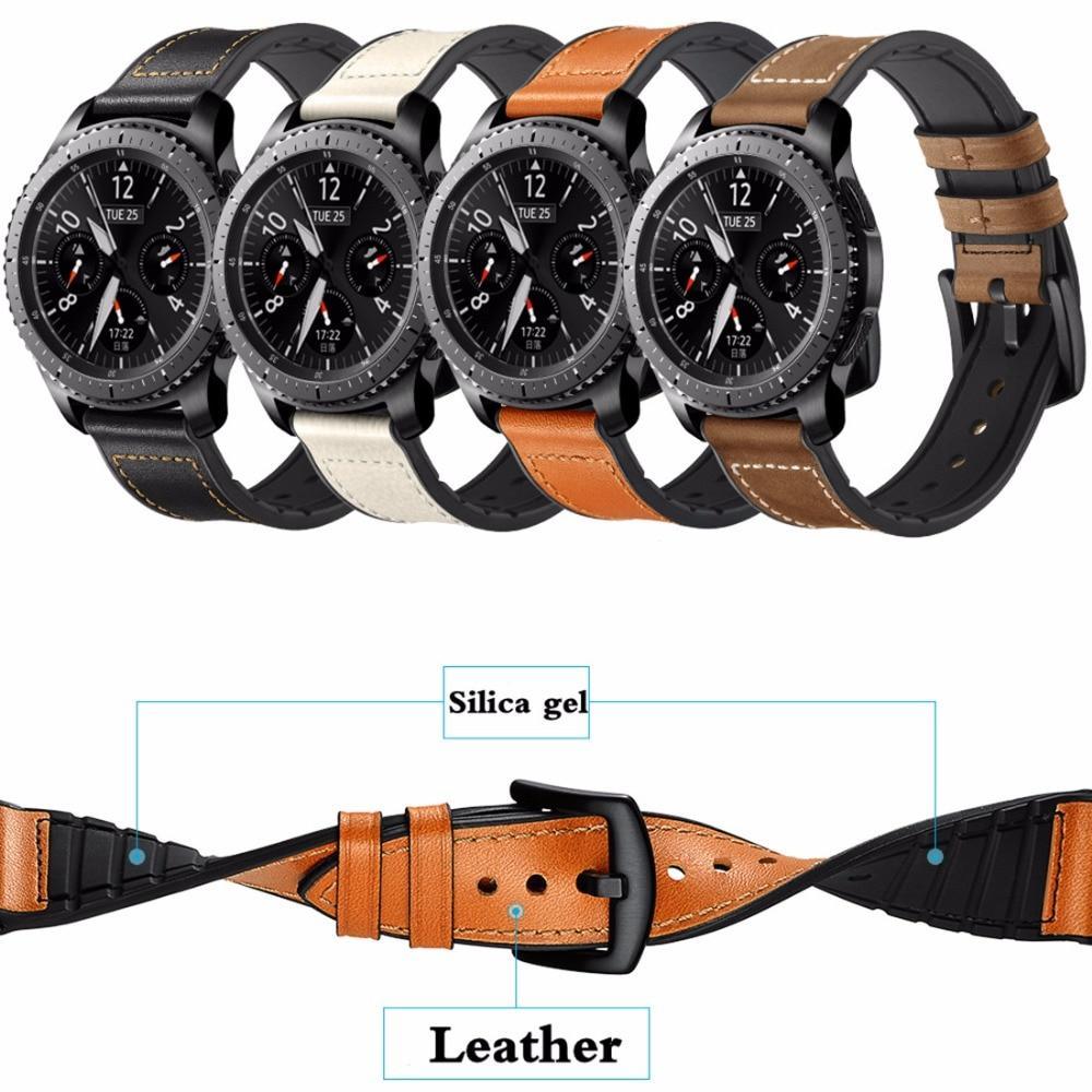 Leather strap For Samsung Galaxy watch 46mm/Gear S3 Frontier huawei watch gt strap 22mm watch band correa silicone bracelet belt