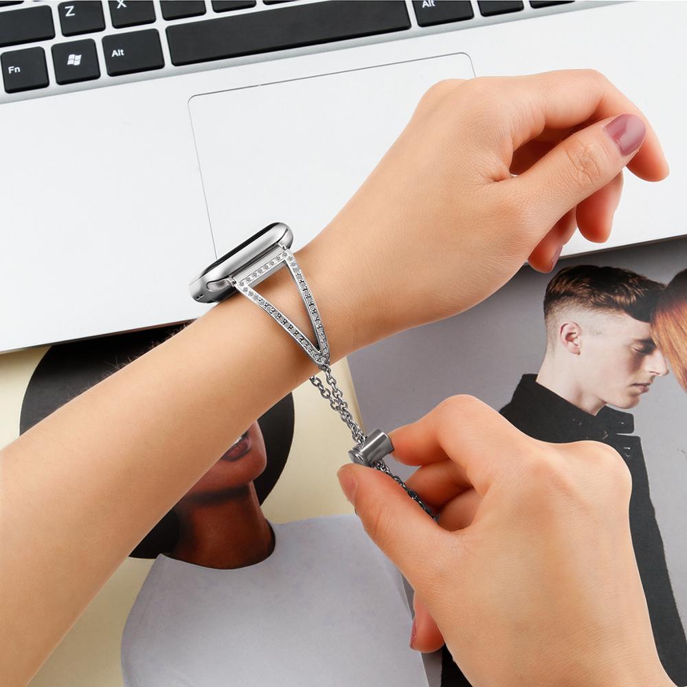 Diamond Strap For Apple Watch band apple watch 4 3 42mm 38mm iwatch band 44mm 40mm correa bracelet watchband