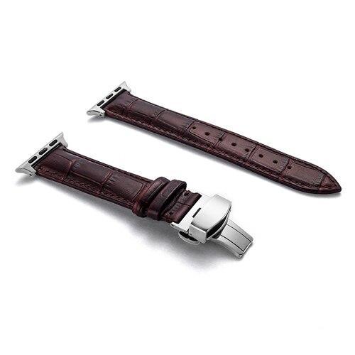 Genuine Leather strap For Apple watch band 42mm 44mm Butterfly buckle Iwatch series 3 2 1 40mm/38mm bracelet wrist belt