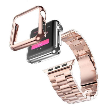 CRESTESD Stainless Steel Strap For Apple Watch band 42mm 38mm iwatch link bracelet metal belt watchband case