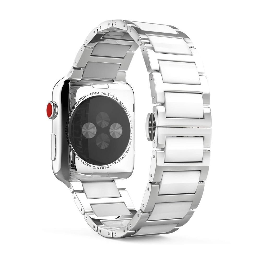 Stainless Steel Strap For Apple watch band 5 4 44m 40mm iWatch Series 5/4/3/2/1 42MM/38MM Ceramic  Link Bracelet belt correa