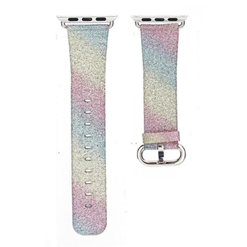 Leather watch strap for apple watch band 42 mm/38 Luxury Glittery Bling bracelet belt for iwatch band 1/2 Christmas gift