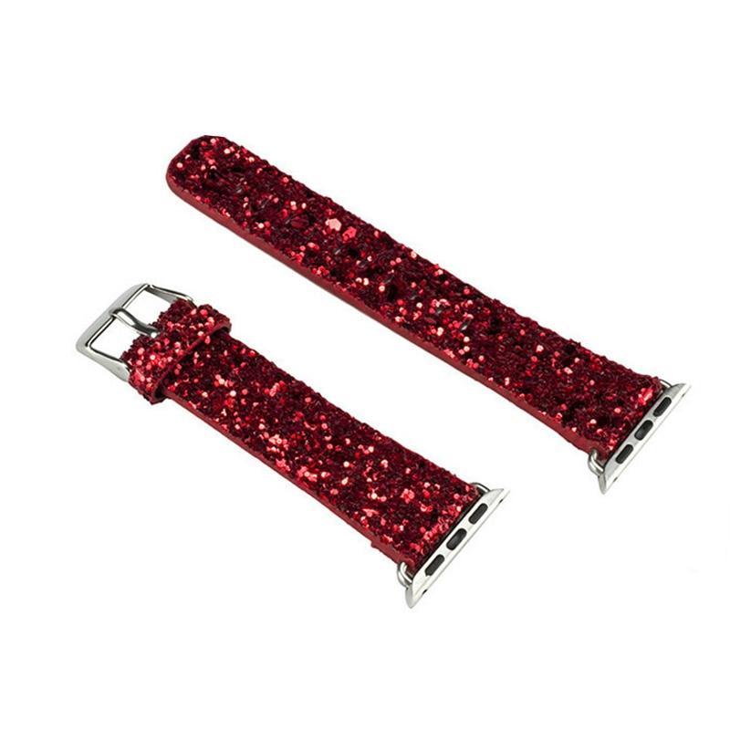 Leather Strap for Apple Watch Band apple watch 5 4 3 44mm/40mm 42mm 38mm iWatch 5/4/3/2/1 band bracelet bling watchband belt