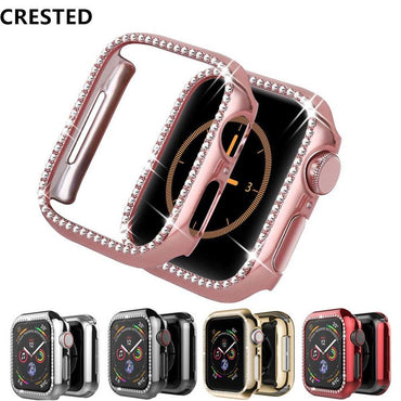 Cover case For apple watch band apple watch 5 4 3 44mm 40mm iwatch band 42mm 38mm Bling Diamond Screen Protector cover bumper