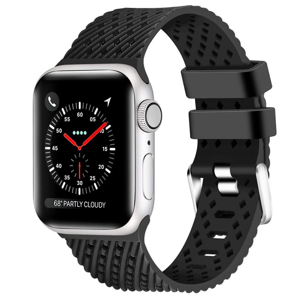 Silicone Strap For Apple watch band apple watch 5 4 3 band 44mm 40mm iwatch band 42mm 38mm correa 3D Texture watchband bracelet