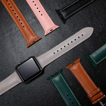 Genuine Leather strap For Apple watch band 44mm 40mm apple watch 5 4 3 iWatch band 38mm 42mm silicone correa bracelet watchband